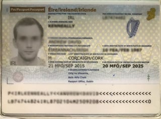 Applicant Passport first biographical page