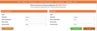 Indian Visa form for Father and Mother Details
