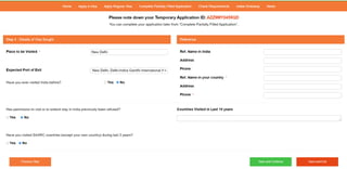 Indian visa form, provide details of visa sought