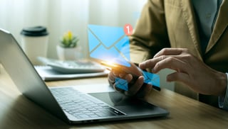 Email Marketing Concept Business People Use Email To Promote Products Or Services Online