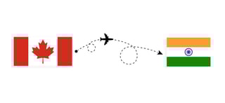 Flight and travel from Canada to India by passenger airplane