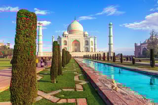 Beautiful Taj Mahal Mausoleum in Agra, India
