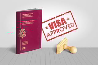 Belgium passport with visa approved wooden stamp for travel