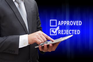 Businessman Hand Using Digital Tablet With Checked Check Box Of Approved Or Rejected