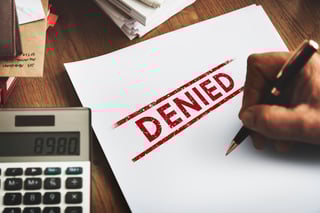 denied pending rejected secret warning concept
