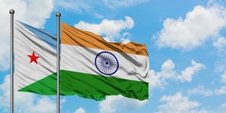 Djibouti and India Flags