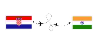 Flight and travel from croatia to india by passenger airplane airplane route and country