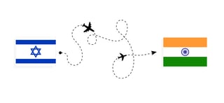 flight and travel from israel to india by passenger airplane airplane route and country