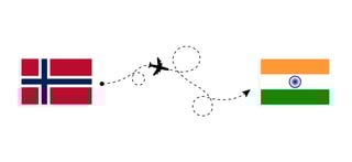 Flight and travel from Norway to India by passenger airplane