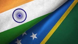 India and Solomon Islands Flags Together