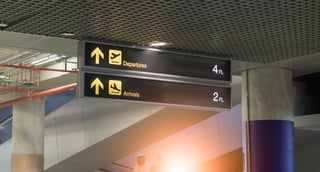 Information Panel on the Direction of Departures and Arrivals at Airport