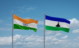 Waving Flag Of Lesotho And India