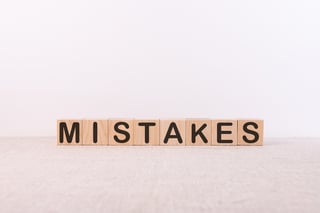Mistakes Word Concept On Cubes On A White Background