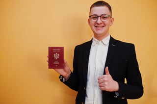 Montenegro Passport Id Over Yellow Background Happy