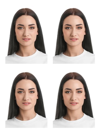 Photo Of Woman For Passport Or Other Document On White Backgrounds