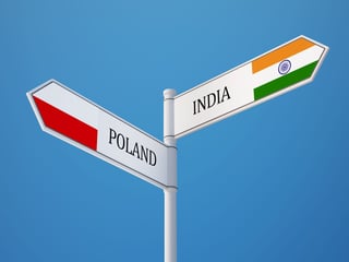 Poland India High Resolution Sign Flags Concept