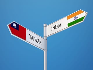Taiwan India High Resolution Sign Flags Concept