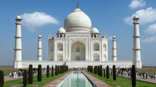 The Taj Mahal A Unesco World Heritage Site And An Ivory White Marble Mausoleum In Agra