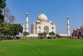 View of taj mahal in agra uttar pradesh india it is one of the most visited landmark in india