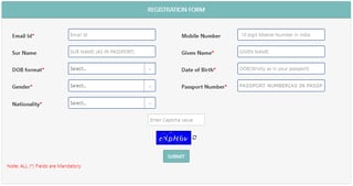 Registrazione del frro indiano