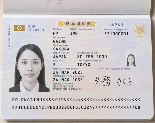P&aacute;gina biogr&aacute;fica del pasaporte