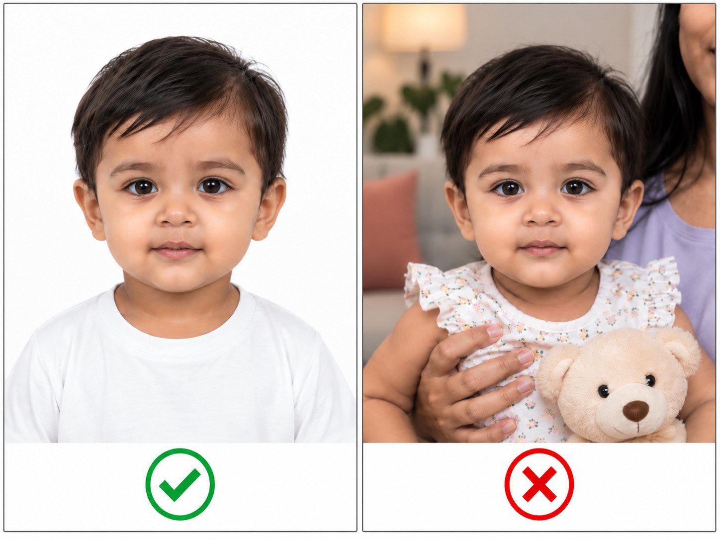 Richtiges und falsches Babyfoto