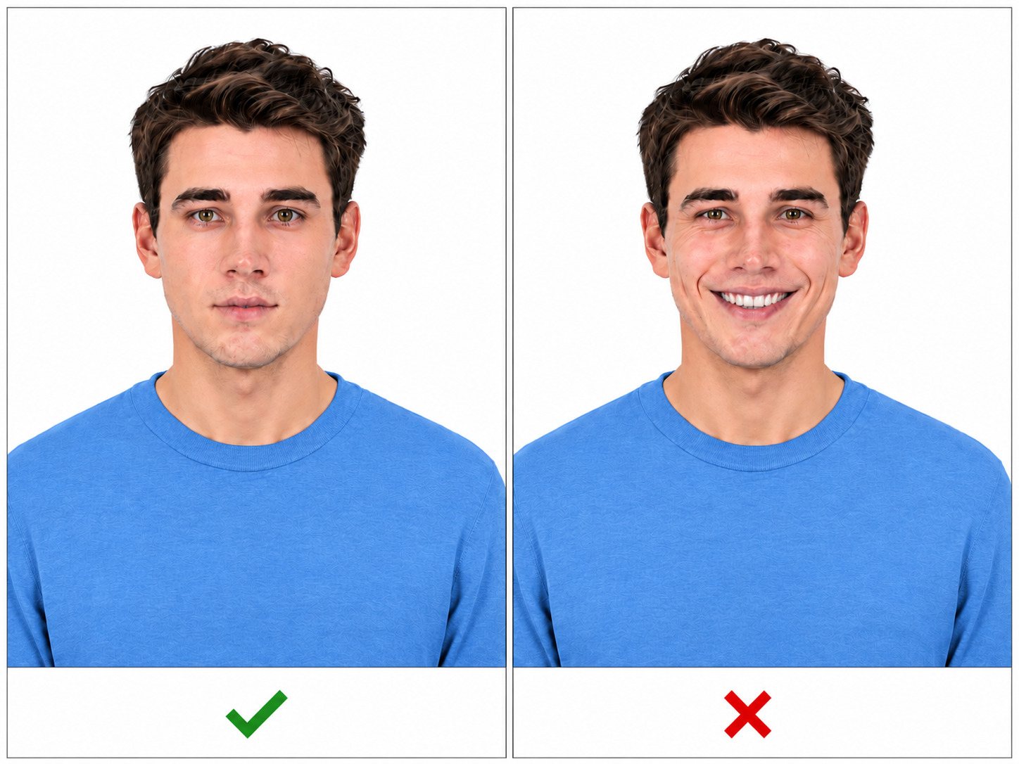 Richtige und falsche Gesichtsausdrücke