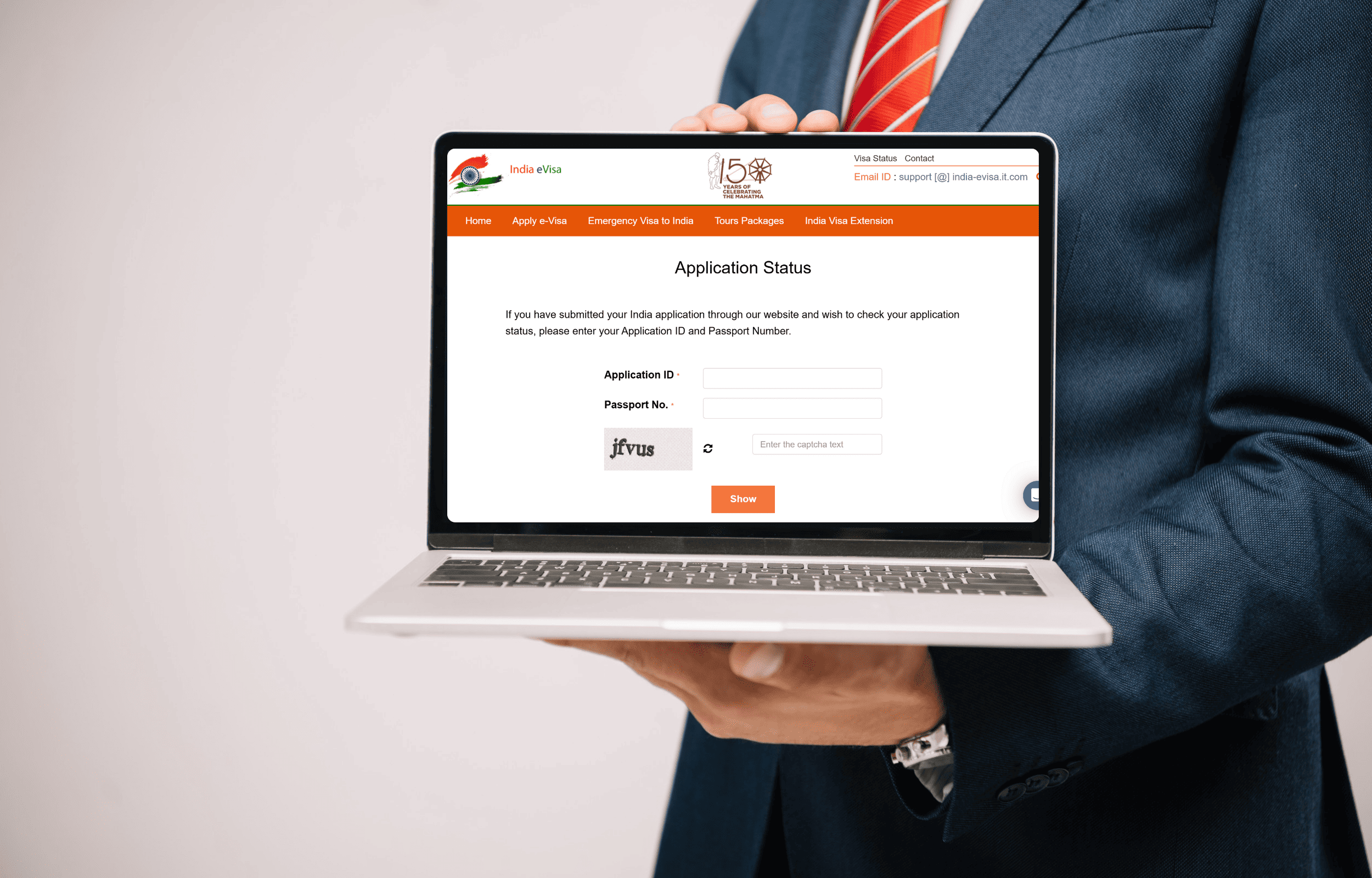 Status des Indien E-Visum-Antrags