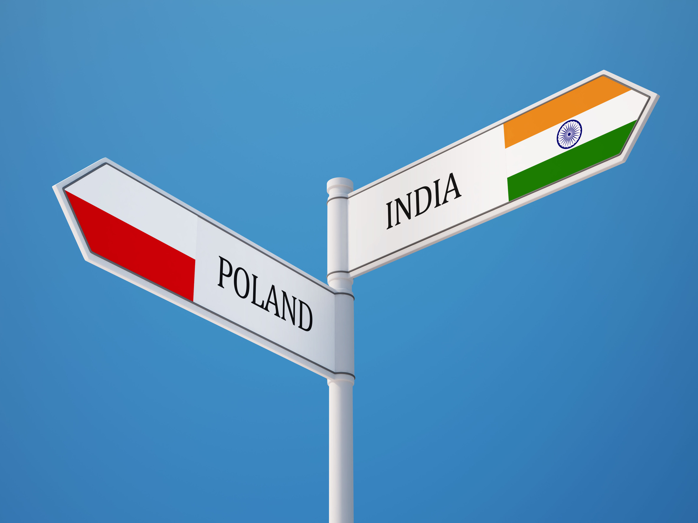Polen Indien Hochauflösende Flaggen Konzept