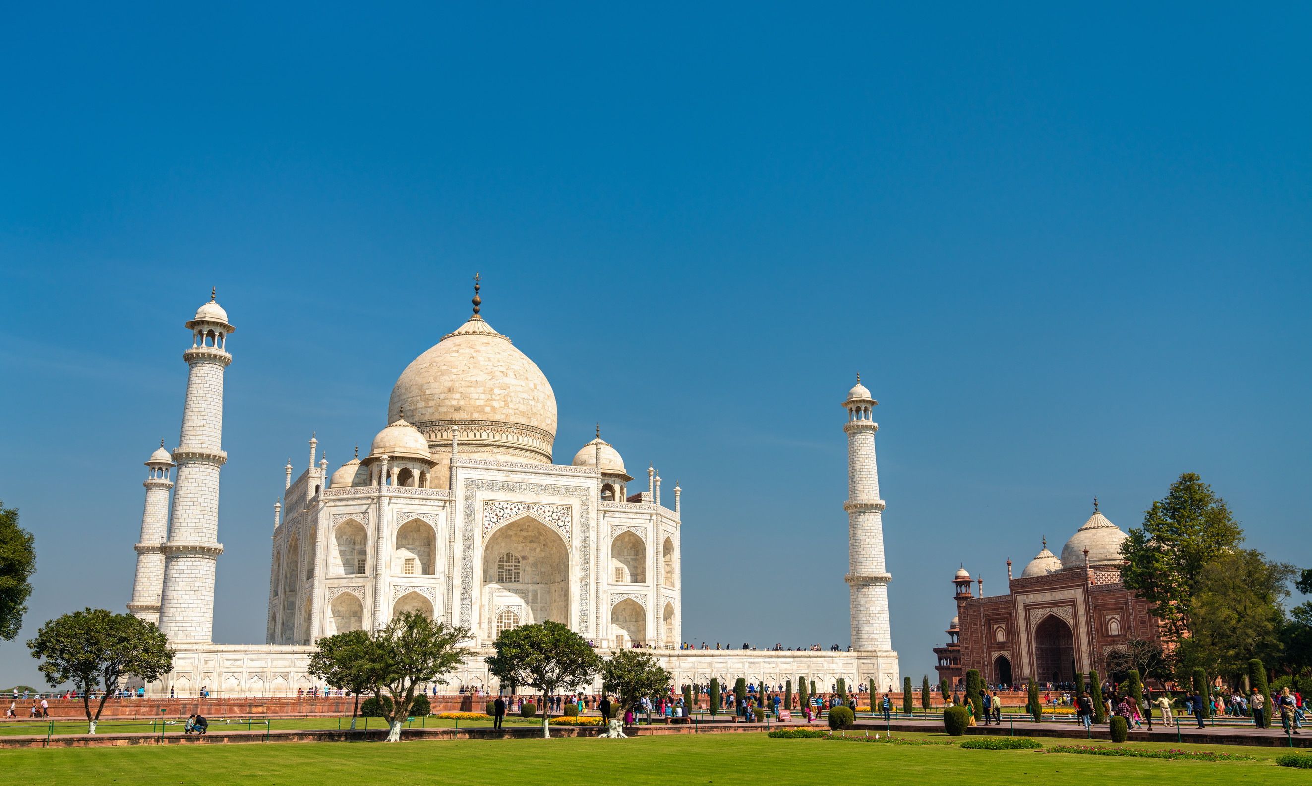 Das Taj Mahal, das berühmteste Denkmal Indiens, Agra, Uttar Pradesh