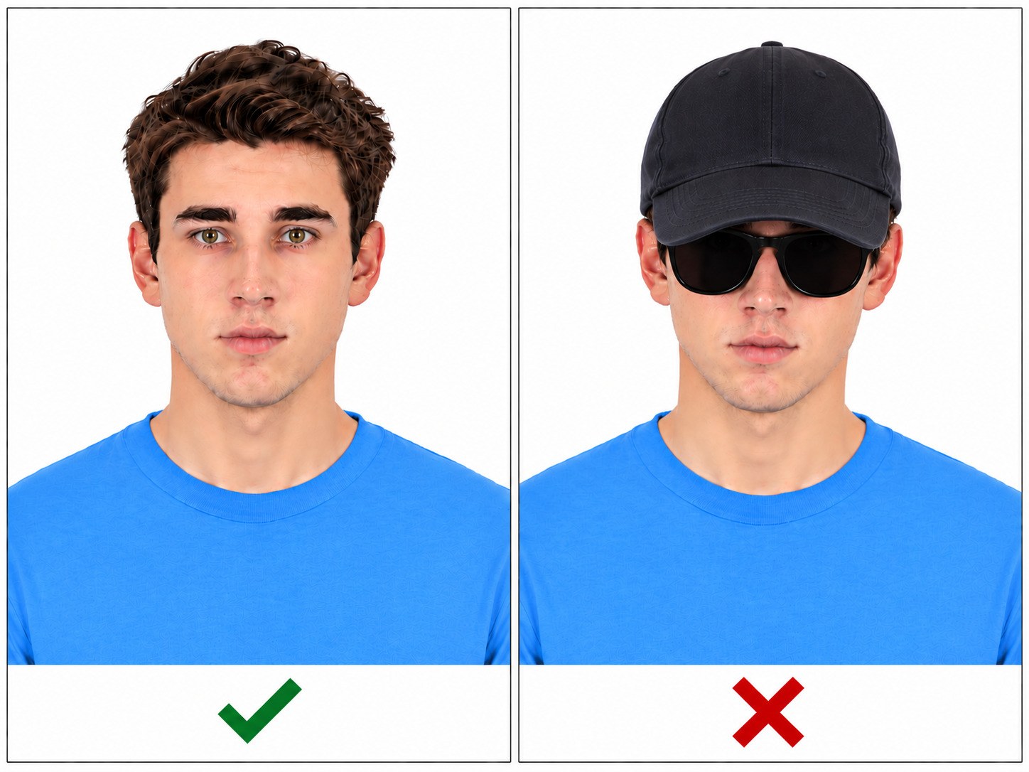 Foto mit und ohne Kopfbedeckung