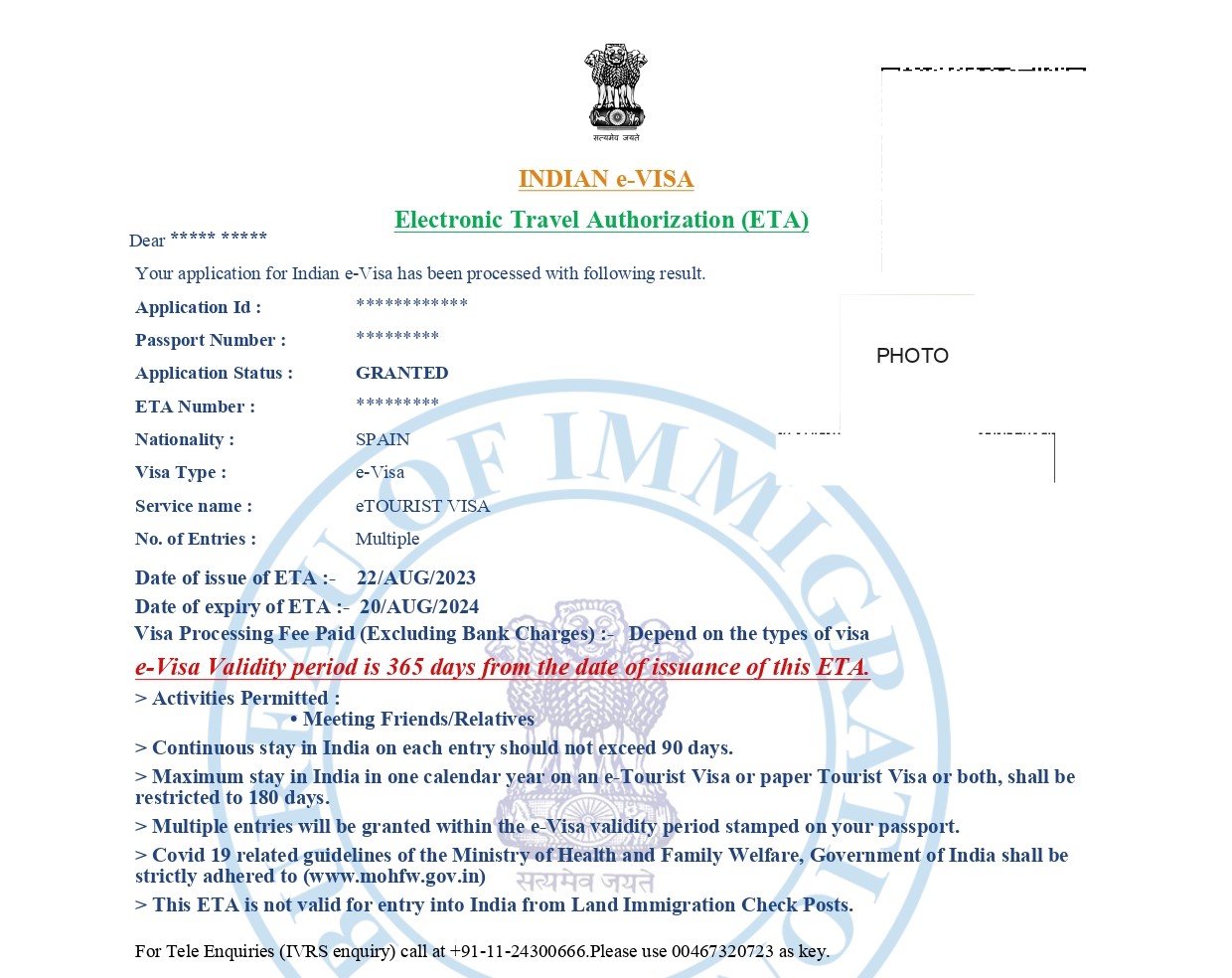 Evisa Form